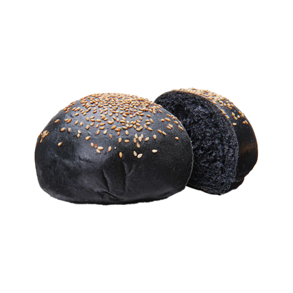 An image of Bekarei Black Bun cut in half
