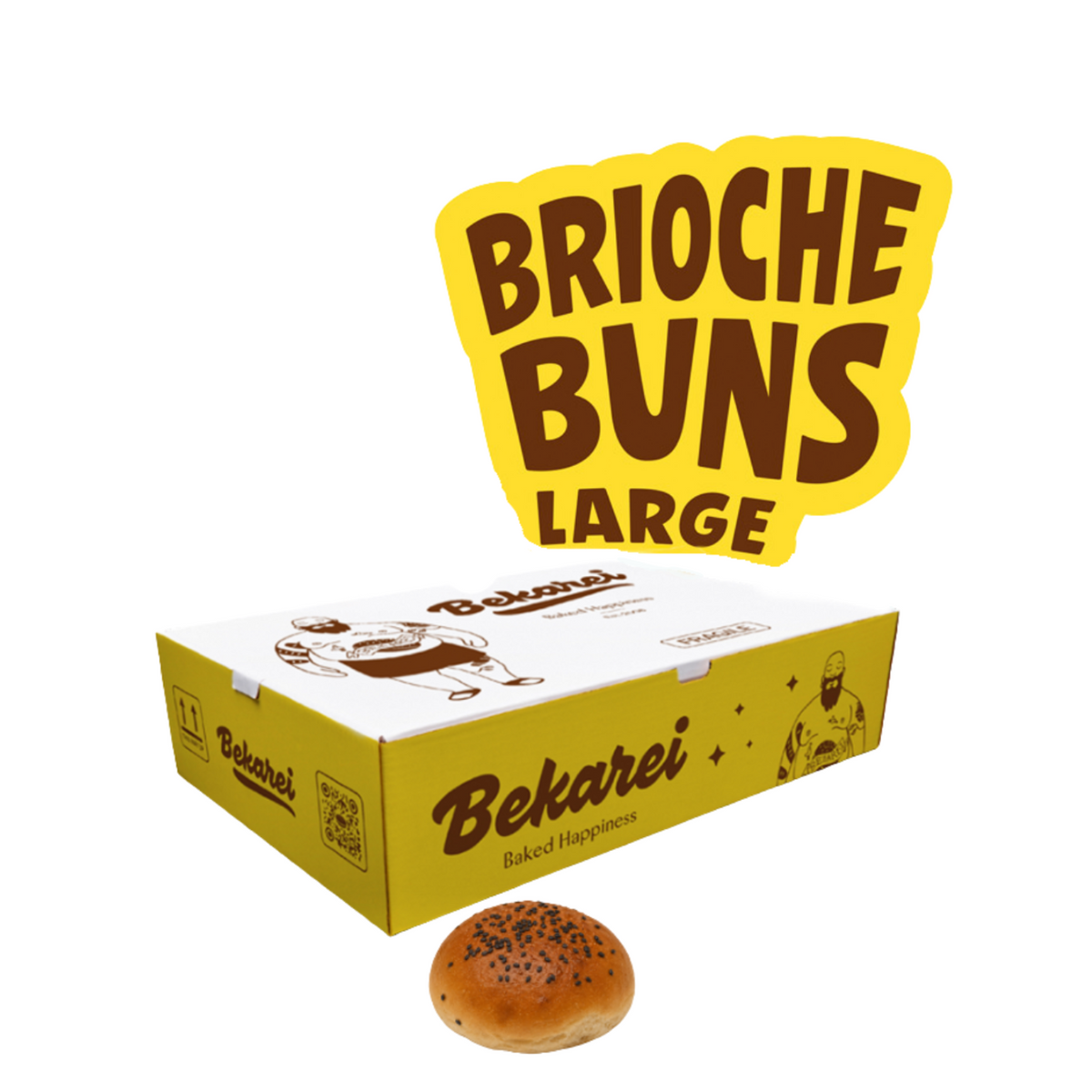 * Black-Sesame Brioche Buns L 40er Box - Cut *