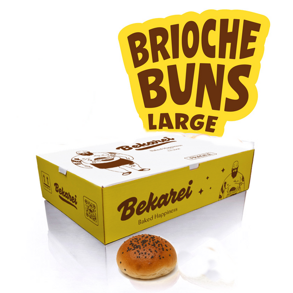 * Black-Sesame Brioche Buns L 40er Box - Cut *