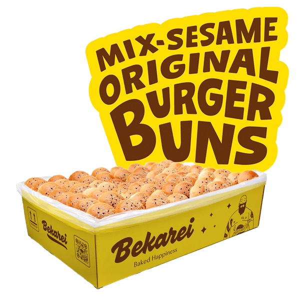 Buns sésame mélangés en boîte