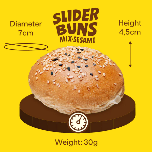 Boîte de pains à burger sésame mélangé